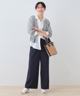 新色登場！【雑誌掲載／褒められパンツ／洗える】ウエストゴムワイドタックパンツ（２００２２３９８６７）