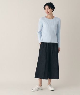 【洗える】６ＯＺデニムクロップド丈パンツ（ＸＳ～Ｌ）（２００２２４０６１２）