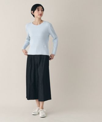 【洗える】６ＯＺデニムクロップド丈パンツ（ＸＳ～Ｌ）（２００２２４０６１２）