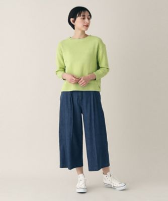 【洗える】６ＯＺデニムクロップド丈パンツ（ＸＳ～Ｌ）（２００２２４０６１２）