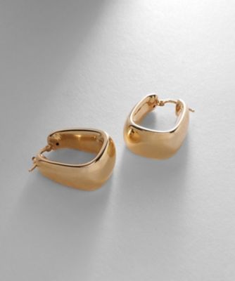 ＜COCOHNIK ONKITSCH (Women)＞シルバー　ホロウフープピアス　トラペーズ　ＧＰ（２００２２４１４９０）