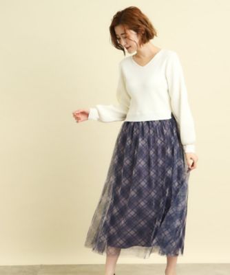 ＜GROVE (Women)＞１枚できまる時短チュールドッキングワンピース（２００２２４１５７２）