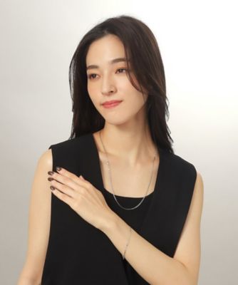 プラチナ　ダブルフラワークロス　ネックレス（６０ｃｍ）（２００２２４２５５５）