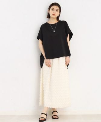 【魅せる体形カバー服】さらさらフレア袖Ｔシャツ／手洗い可（２００２２４２６３２）