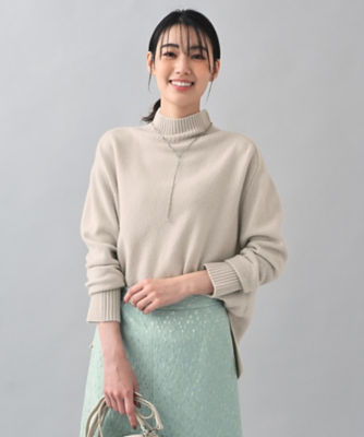 ＜UNTITLED L (Women/大きいサイズ)＞【人気ニット／一部カラー追加】ラムウールカシミヤ　ハイネックニット（２００２２４２６３９）