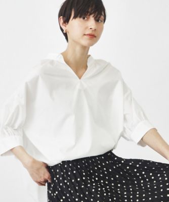＜THE SHOP TK (Women)＞【魅せる体型カバー服】６分袖バックデザインシャツ／洗える（２００２２４２６７１）