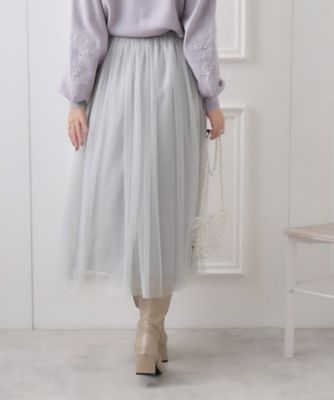 Diffusione Tessile「MASTRO」グリッターチュールスカート ブーツプリントチュールスカート（スカート）｜GRACE CLASS
