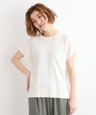 ＜GROVE (Women)＞【夏に嬉しい機能付き】やわらかドライタッチラグランスリーブニット（２００２２４３３９９）