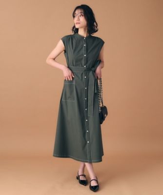 3WAY／接触冷感／UVカット】クールタッチ配色ステッチワンピース 