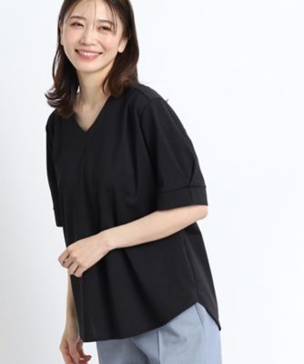 【ＳＡＬＥ／マシンウォッシュ可能／ＵＶカット／接触冷感】五分袖Ｖネックプルオーバー（２００２２４３９２８）