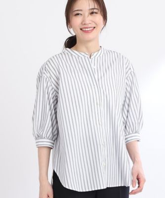 ＜Reflect (Women)＞【ＳＡＬＥ／着痩せ効果有！／接触冷感／洗える】リラクシーストライプシャツ（２００２２４３９２９）