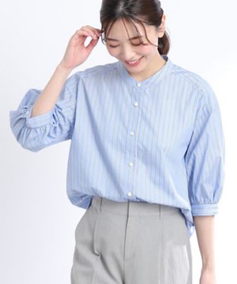 【ＳＡＬＥ／着痩せ効果有！／接触冷感／洗える】リラクシーストライプシャツ（２００２２４３９２９）
