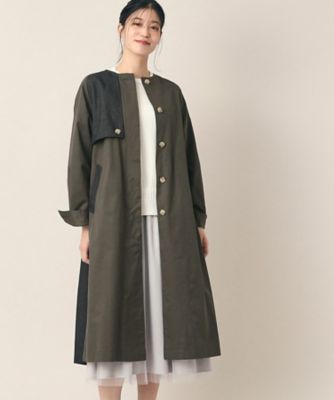 ＜三越伊勢丹/公式＞【SALE】Dessin (Women)/デッサン デニム切替クルーネックコート グレー514 コート・ジャケット【三越伊勢丹/公式】