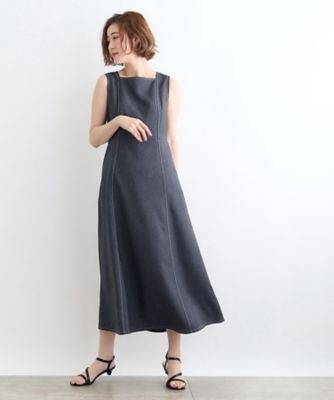 2色展開♥Aラインシルエットデニムワンピース/追跡有 デニムライクIラインワンピース（2002244618