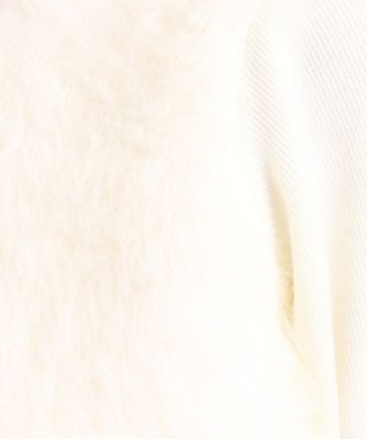 【洗える】ファーのような素材組合わせ、こなれ感あるニットプルオーバー（２００２２４５２４３）