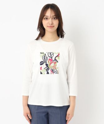 モダンフラワープリントＴシャツ（２００２２４５８５２）