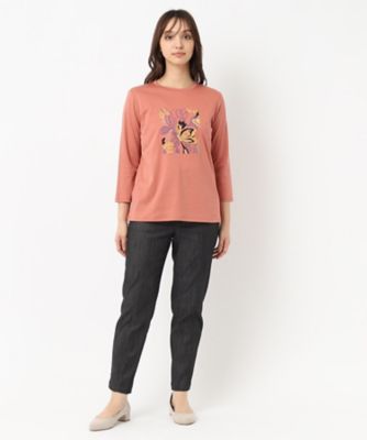モダンフラワープリントＴシャツ（２００２２４５８５２）