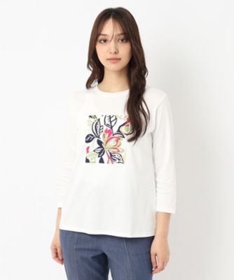 モダンフラワープリントＴシャツ（２００２２４５８５２）
