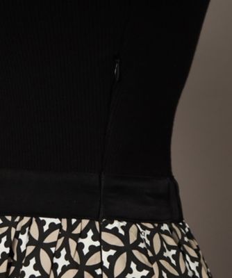 洗える／着映え／大人気柄】オーバーラップサークルコンビワンピース