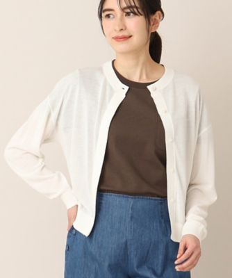 ＜Dessin (Women)＞【接触冷感・洗える】クルーネックシアーカーディガン（Ｓ～Ｌ）（２００２２４９１５７）