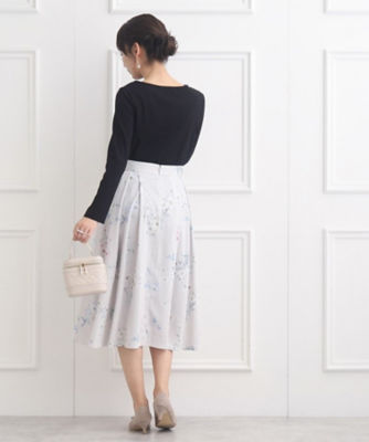 オンオフ使える】ボタニカルフラワータックスカート