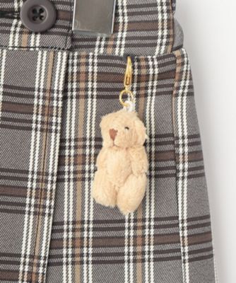 【１１０－１４０ｃｍ】クマチャーム付きチェックスカパン（２００２２４９７２６）