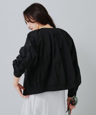 送料無料 ギフト 軽羽織／洗える】タフタノーカラーブルゾン ブルゾン