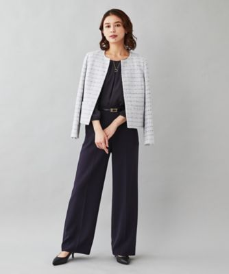 【ハレの日ジャケット】ジュエルファンシーツィード　ノーカラージャケット（２００２２５２４６７）