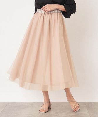 オケージョン対応可／エアリーチュール】フレアスカート  