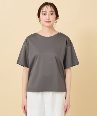 【接触冷感／抗菌防臭／洗える】アイスクリアコットン　５分袖Ｔシャツ（２００２２５３９１２）