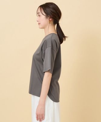【接触冷感／抗菌防臭／洗える】アイスクリアコットン　５分袖Ｔシャツ（２００２２５３９１２）