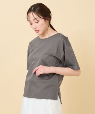 【接触冷感／抗菌防臭／洗える】アイスクリアコットン　５分袖Ｔシャツ（２００２２５３９１２）