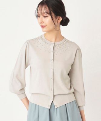 SS～Lサイズ展開／ビーズ手刺繍】クラフトニットカーディガン