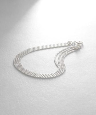 ＜COCOHNIK ONKITSCH (Women)＞シルバー　カーブチェーン　レイヤード　ブレスレット（２００２２５４４９５）
