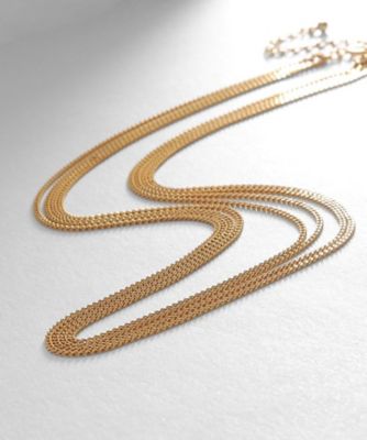 ＜COCOHNIK ONKITSCH (Women)＞シルバー　カーブチェーン　レイヤード　ネックレス　ＧＰ（２００２２５４５０４）