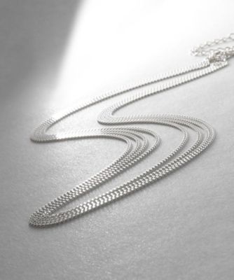 ＜COCOHNIK ONKITSCH (Women)＞シルバー　カーブチェーン　レイヤード　ネックレス（２００２２５４５０５）