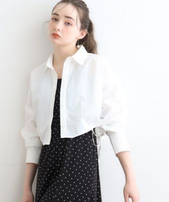 ＜COUTURE BROOCH (Women)＞脇ドロストショートシャツ（２００２２５６００３）