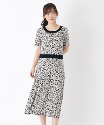 ＜LAURA ASHLEY＞【ＷＥＢ限定／ジャージ素材／同柄アイテムあり】シャドウ　フローラル柄　ワンピース（２００２２５６１３４）