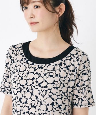 【ＷＥＢ限定／ジャージ素材／同柄アイテムあり】シャドウ　フローラル柄　ワンピース（２００２２５６１３４）