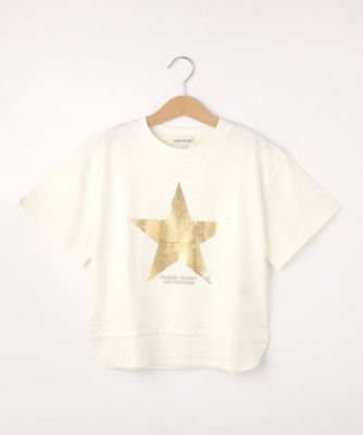 ＜SHOO･LA･RUE(Baby&Kids)＞【１１０－１４０ｃｍ】裾レイヤード箔プリントＴシャツ（２００２２５６８５７）