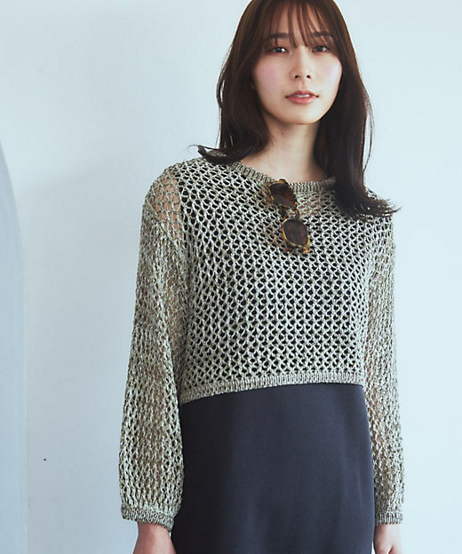 セットアイテム】メッシュニット×ワンピース セットアイテム】メッシュニット×ワンピース