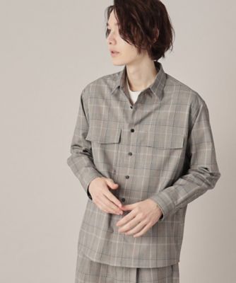 ＜THE SHOP TK (Men)＞【セットアップ可】ＴＲストレッチダブルフラップシャツ（２００２２５７６６２）