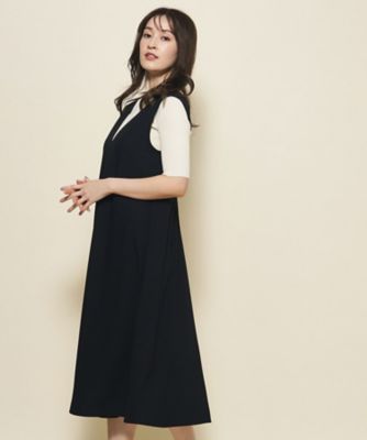 ebure⭐︎大人ジャンバースカート⭐︎38 ライトウールシャンブレー タイトスカート｜ebure(エブール