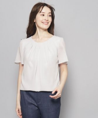 COUP DE CHANCE (Women)/クードシャンス【洗える/日本製】フロントタック半袖デザインブラウス(2002258097) グレー011 トップス【三越伊勢丹/公式】