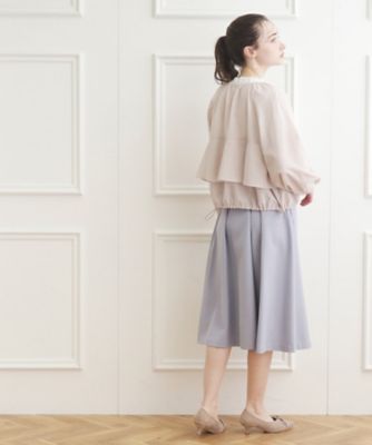 ロングシーズン対応！うす軽アウター】バックフリルシアー