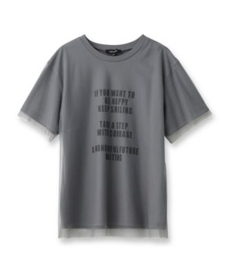 カジュアル／シアー】チュールロゴTシャツ