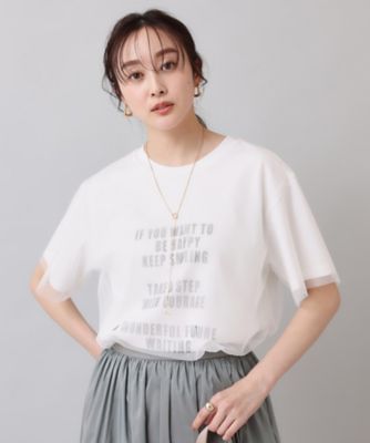 カジュアル／シアー】チュールロゴTシャツ