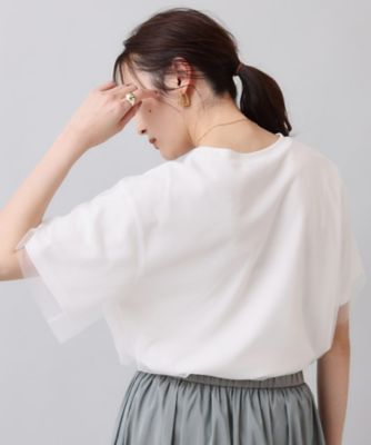 チュール セットアップ Tシャツ シアー感 スタイリッシュ カジュアル／シアー】チュールロゴTシャツ（Tシャツ