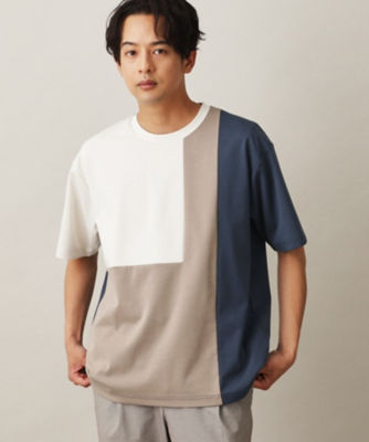 ＜THE SHOP TK (Men)＞ポンチパネル半袖Ｔシャツ（２００２２５８２１３）