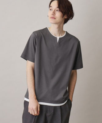 ＜THE SHOP TK (Men)＞ポンチキーネック半袖Ｔシャツ（２００２２５８２１４）